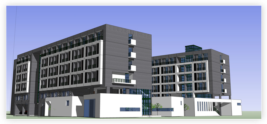 长江大学武汉基地学生食堂,宿舍建筑设计